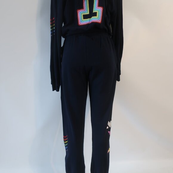 NWT Lauren Moshi Navy Multi (Item- 304) 2 Pc Graphic Zip Hoodie Jogger Set S - Picture 13 of 16